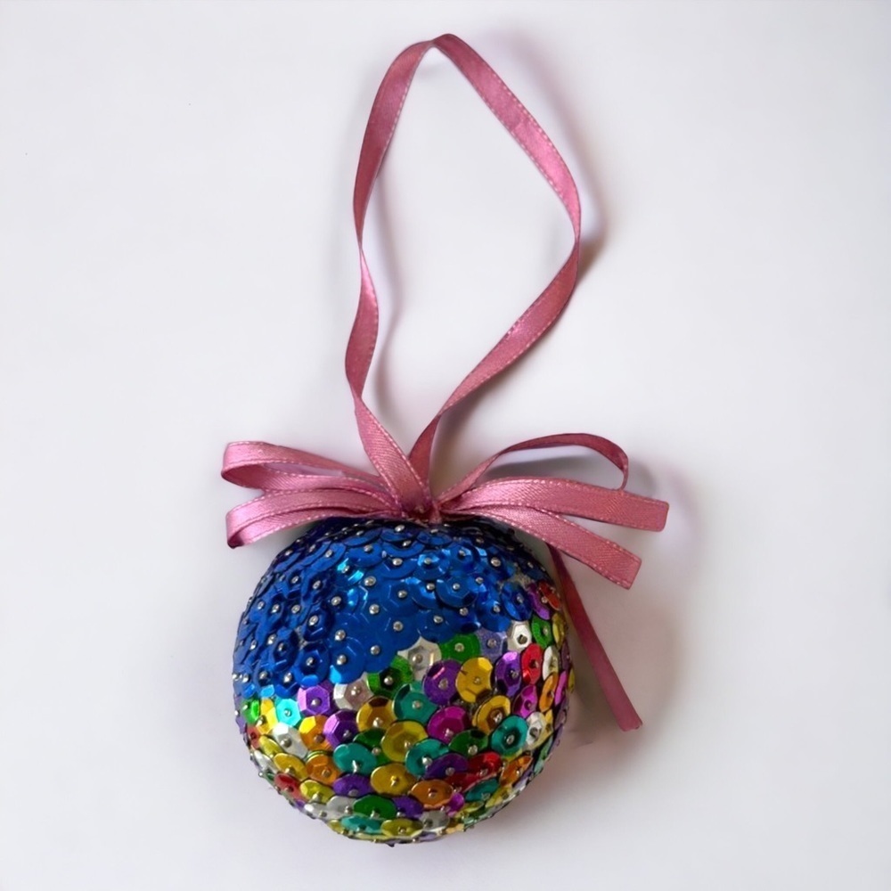 Handmade Sparkly Sequin Christmas Ornament
